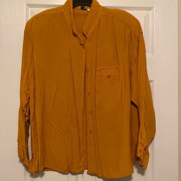Orange button down blouse - Picture 1 of 3